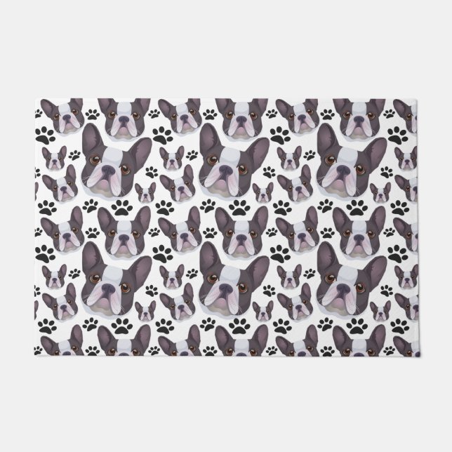 Französischer Bulldog-Hund-Welpenhund Fußmatte (Vorderseite)