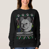 Französischer Bulldog Hund züchten Ugly Christmas Sweatshirt (Vorderseite)