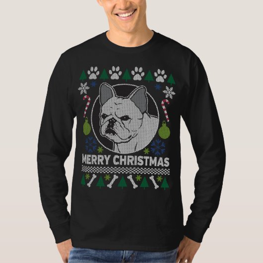Französischer Bulldog Hund züchten Ugly Christmas T-Shirt (Vorderseite)