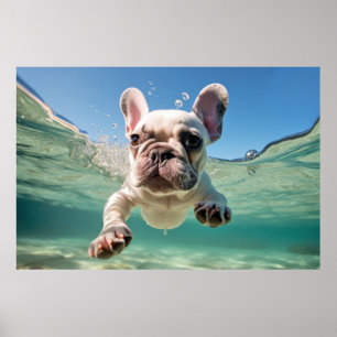 Französischer Bulldog-Hunde-Tierspass Poster