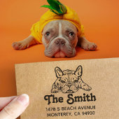 Französischer Bulldog-Hundebesitzer gibt Gabe zurü Permastempel