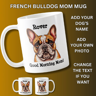 Französischer Bulldog, Hundename hinzufügen, Foto Kaffeetasse
