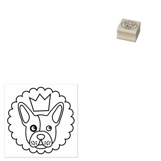 Französischer Bulldog-Hundeschlitten-Walker-Logo-K Gummistempel (Stempel)