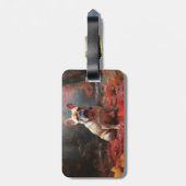 Französischer Bulldog im Herbst Leaves Fall Inspir Gepäckanhänger (Rückseite vertikal)