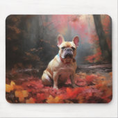 Französischer Bulldog im Herbst Leaves Fall Inspir Mousepad (Vorne)