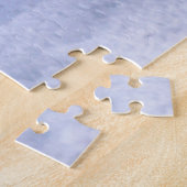 Französischer Bulldog im Schnee sitzend im Weihnac Puzzle (Seite)