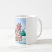 Französischer Bulldog im Schnee Weihnachts-Hundeha Kaffeetasse (VorderseiteRechts)