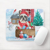 Französischer Bulldog im Schnee Weihnachts-Hundeha Mousepad (Mit Mouse)
