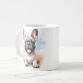 Französischer Bulldog in Aquarellen Kaffeetasse (Vorderseite Links)