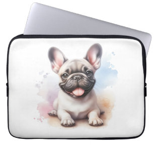 Französischer Bulldog in Aquarellen Laptopschutzhülle