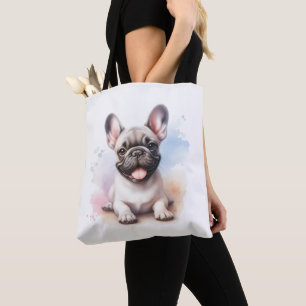 Französischer Bulldog in Aquarellen Tasche