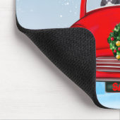 Französischer Bulldog in Auto mit dem Weihnachtsma Mousepad (Ecke)