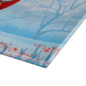 Französischer Bulldog in Auto mit dem Weihnachtsma Schneidebrett (Ecke)