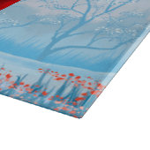 Französischer Bulldog in Auto mit dem Weihnachtsma Schneidebrett (Ecke)