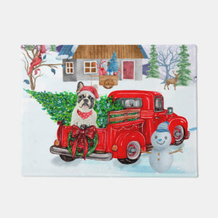 Französischer Bulldog in Christmas Delivery LKW Sc Fußmatte
