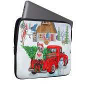 Französischer Bulldog in Christmas Delivery LKW Sc Laptopschutzhülle (Vorne Rechts)