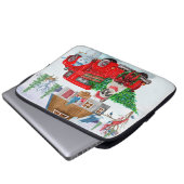 Französischer Bulldog in Christmas Delivery LKW Sc Laptopschutzhülle (Vorne Knopf)