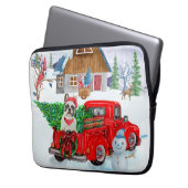 Französischer Bulldog in Christmas Delivery LKW Sc Laptopschutzhülle (Vorderseite Links)