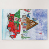 Französischer Bulldog in Christmas Delivery LKW Sc Puzzle (Horizontal)