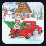 Französischer Bulldog in Christmas Delivery LKW Sc Quadratischer Aufkleber<br><div class="desc">Weihnachtsbaum,  der durch den Schnee geht,  ist eine Geschenkidee,  die jeder Hundefreund Liebe bekommt. Wenn Sie Liebe oder besitzen diese Hunderasse,  dann ist es ein großes Geschenk für Ihr Selbst,  Ihre Liebe für Ihr Haustier zu zeigen.</div>