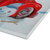 Französischer Bulldog in Christmas Delivery LKW Sc Schneidebrett (Ecke)