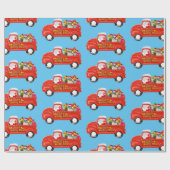 Französischer Bulldog in Christmas Delivery Truck Geschenkpapier (Flach)