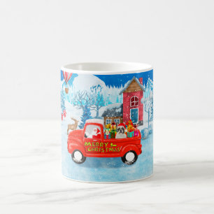 Französischer Bulldog in Christmas Delivery Truck Kaffeetasse