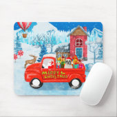 Französischer Bulldog in Christmas Delivery Truck Mousepad (Mit Mouse)