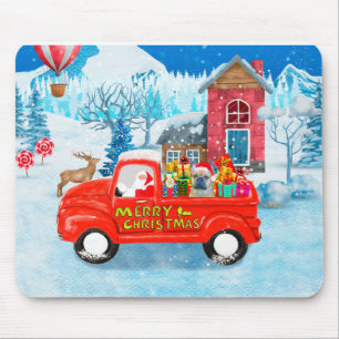 Französischer Bulldog in Christmas Delivery Truck Mousepad
