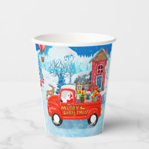 Französischer Bulldog in Christmas Delivery Truck  Pappbecher