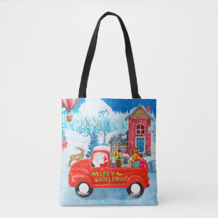 Französischer Bulldog in Christmas Delivery Truck  Tasche