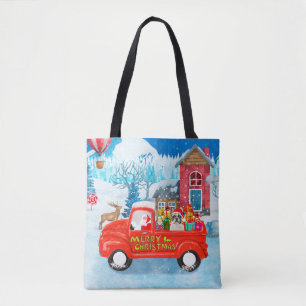 Französischer Bulldog in Christmas Delivery Truck  Tasche