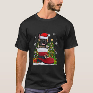 Französischer Bulldog in der Shoe-Weihnachtsmannmü T-Shirt