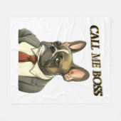 Französischer Bulldog in einem Anzug Fleecedecke (Vorderseite (Horizontal))