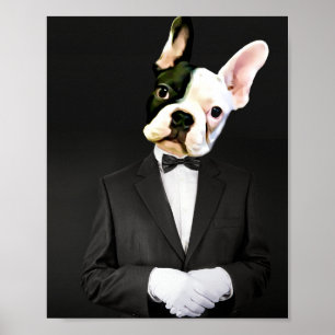 Französischer Bulldog in einem Tux-Poster Poster
