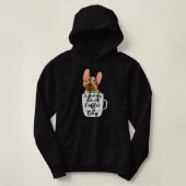Französischer Bulldog in einer Kaffeetasse Mutter Hoodie (Design vorne)