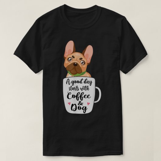 Französischer Bulldog in einer Kaffeetasse Mutter T-Shirt (Design vorne)