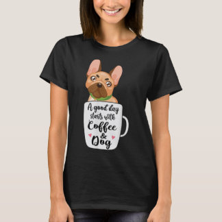 Französischer Bulldog in einer Kaffeetasse Mutter T-Shirt