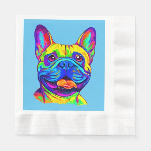 Französischer Bulldog in Farbe Serviette (Vorderseite)
