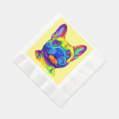 Französischer Bulldog in Farbe Serviette (Ecke)