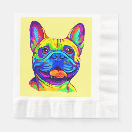 Französischer Bulldog in Farbe Serviette (Vorderseite)