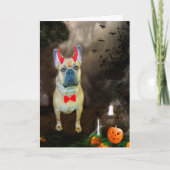 Französischer Bulldog in Halloween-Kostüm Karte (Vorderseite)