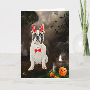 Französischer Bulldog in Halloween-Kostüm Karte