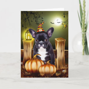 Französischer Bulldog in Halloween-Kostüm Karte