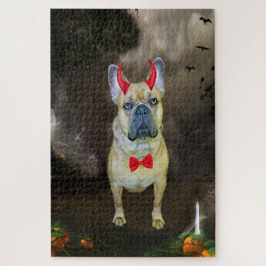 Französischer Bulldog in Halloween-Kostüm Puzzle (Vertikal)
