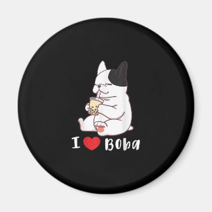 Französischer Bulldog in Liebe boba Bubum Milch Te Magnet