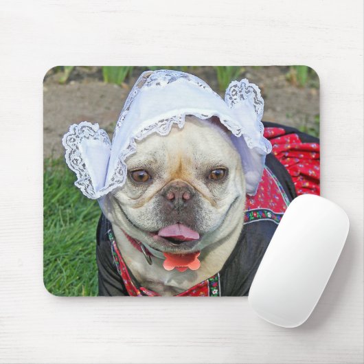 Französischer Bulldog in niederländischem Kostüm Mousepad (Mit Mouse)