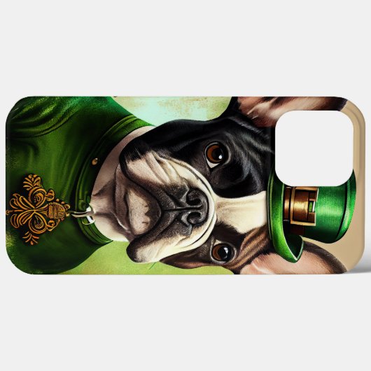 Französischer Bulldog in St. Patrick's Day Dress Case-Mate iPhone Hülle (Rückseite (Horizontal))