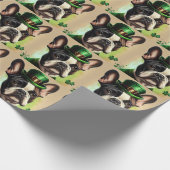Französischer Bulldog in St. Patrick's Day Dress Geschenkpapier (Ecke)