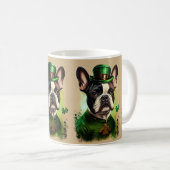 Französischer Bulldog in St. Patrick's Day Dress Kaffeetasse (VorderseiteRechts)